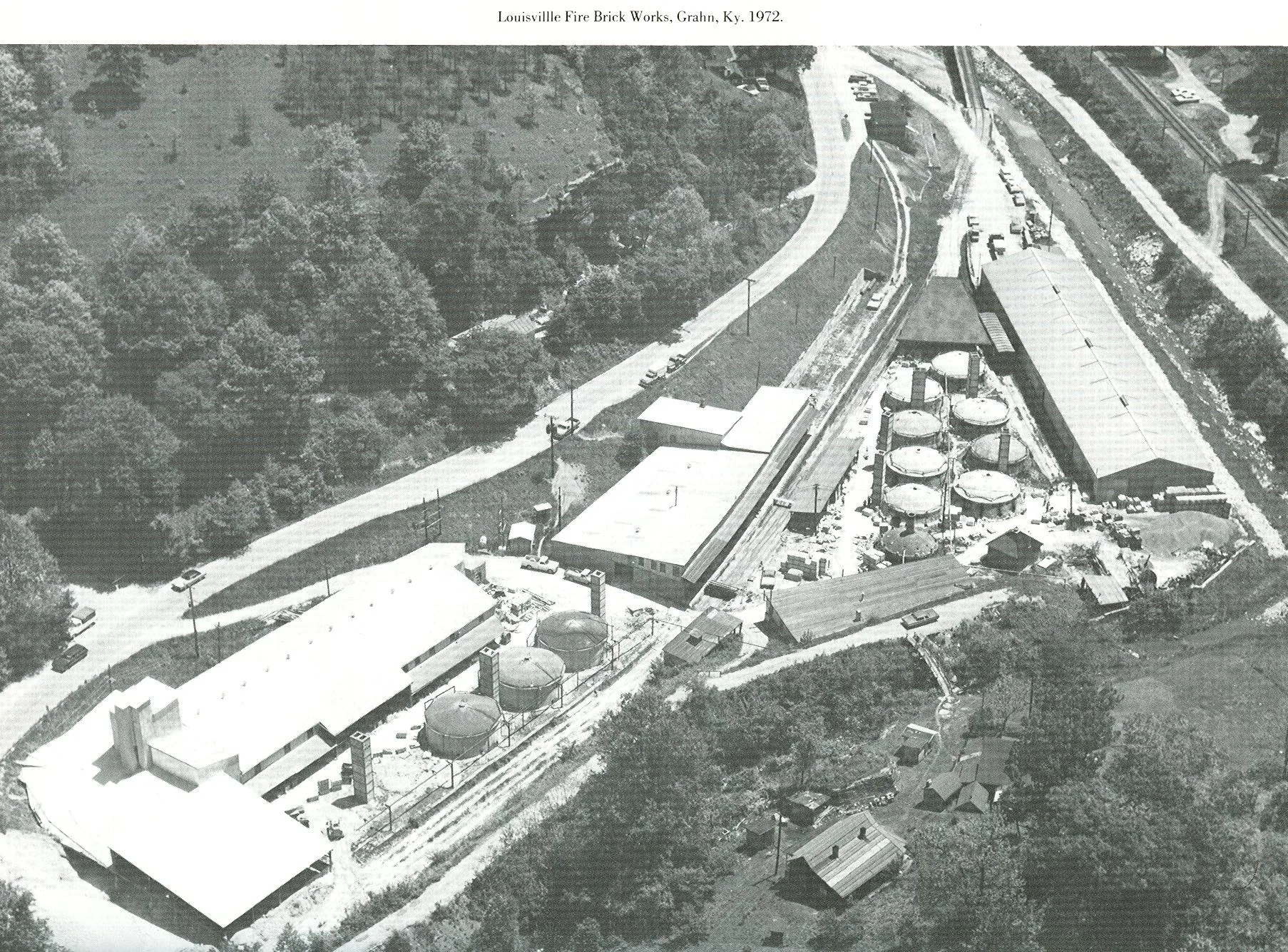 The Louisville Fire Brick works at Grahn, photographed in 1972.